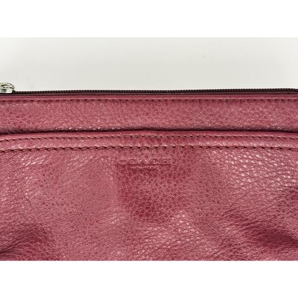 Coach F51683 Crimson Pebbled Leather Park Medium Wristlet SV Red Burgundy - Picture 2 of 13